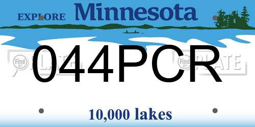 044PCR Minnesota License Plate