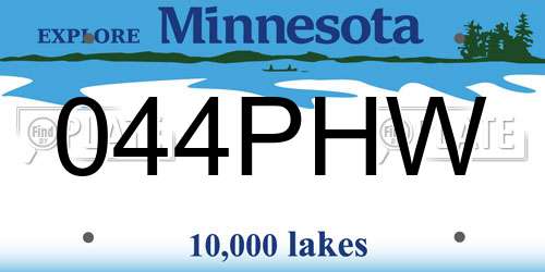 044PHW Minnesota License Plate