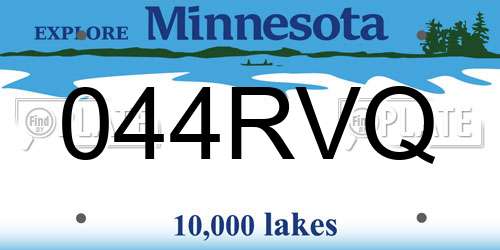 044RVQ Minnesota License Plate