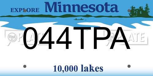 044TPA Minnesota License Plate