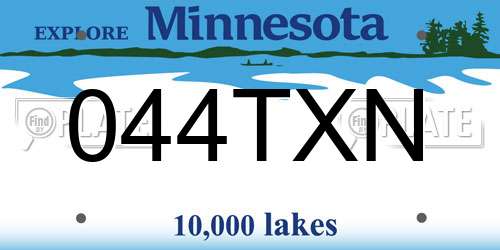 044TXN Minnesota License Plate