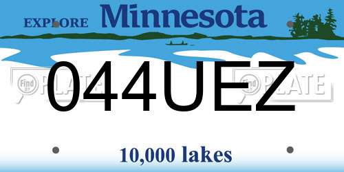 044UEZ Minnesota License Plate