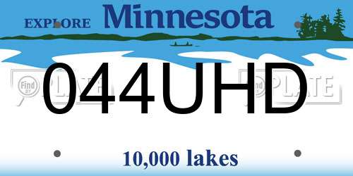044UHD Minnesota License Plate