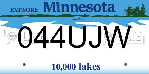 044UJW Minnesota License Plate