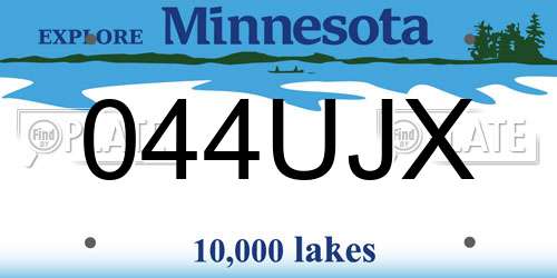 044UJX Minnesota License Plate