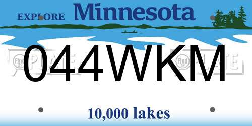 044WKM Minnesota License Plate