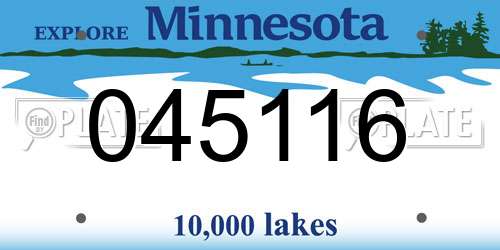 045116 Minnesota License Plate