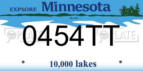 0454TT Minnesota License Plate