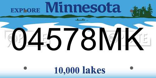 04578MK Minnesota License Plate