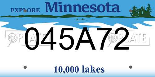 045A72 Minnesota License Plate
