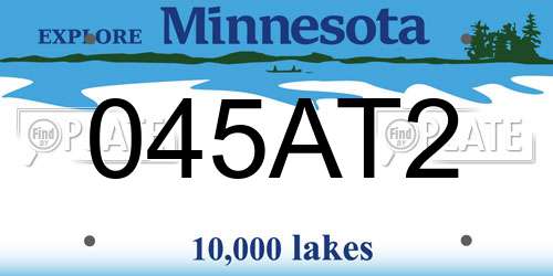 045AT2 Minnesota License Plate