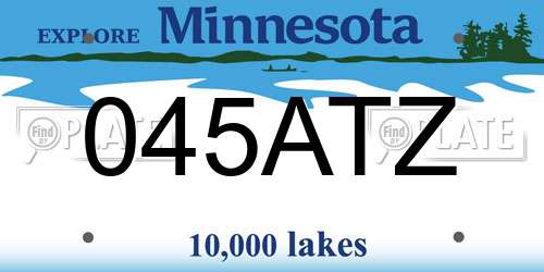 045ATZ Minnesota License Plate