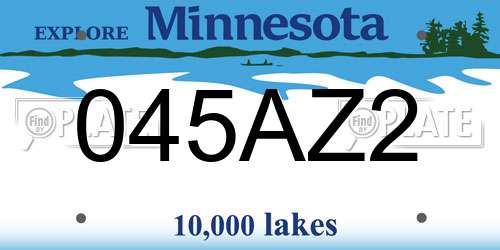 045AZ2 Minnesota License Plate
