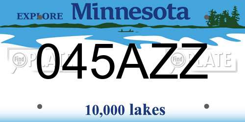 045AZZ Minnesota License Plate