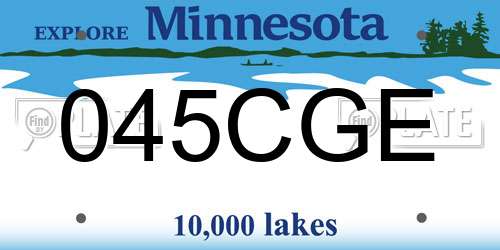 045CGE Minnesota License Plate