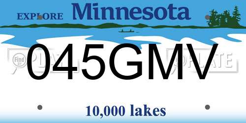 045GMV Minnesota License Plate