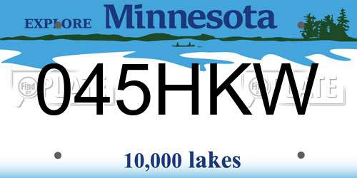 045HKW Minnesota License Plate
