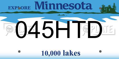 045HTD Minnesota License Plate