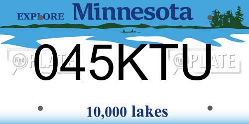 045KTU Minnesota License Plate