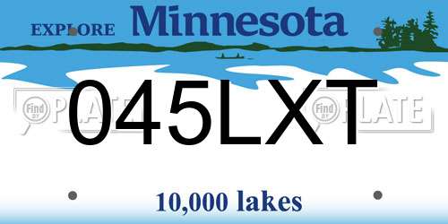 045LXT Minnesota License Plate