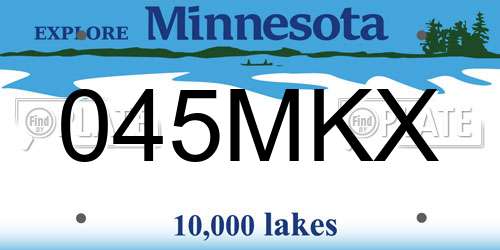 045MKX Minnesota License Plate