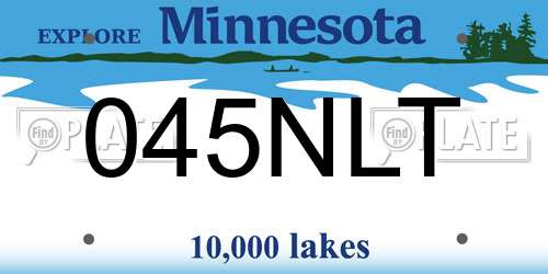 045NLT Minnesota License Plate