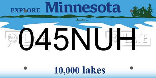 045NUH Minnesota License Plate