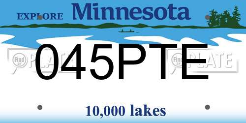 045PTE Minnesota License Plate