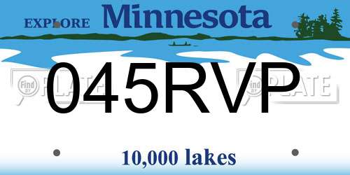 045RVP Minnesota License Plate