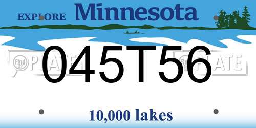 045T56 Minnesota License Plate