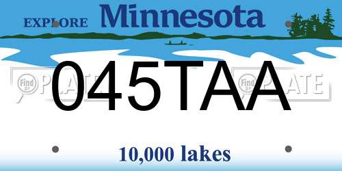 045TAA Minnesota License Plate