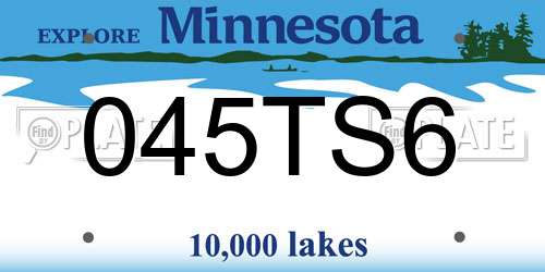 045TS6 Minnesota License Plate