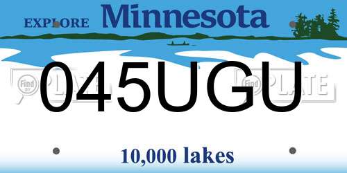045UGU Minnesota License Plate