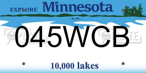 045WCB Minnesota License Plate
