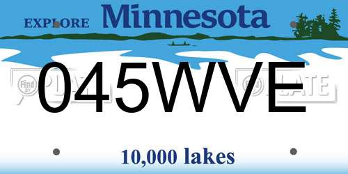 045WVE Minnesota License Plate