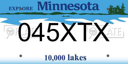 045XTX Minnesota License Plate
