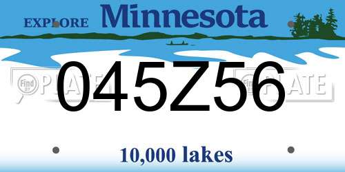 045Z56 Minnesota License Plate