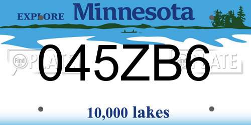 045ZB6 Minnesota License Plate