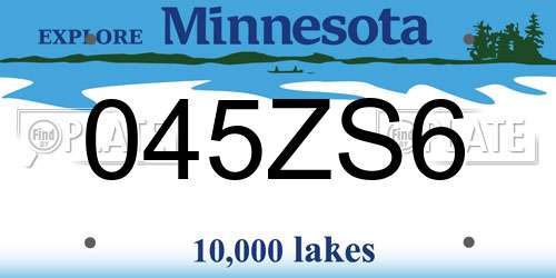 045ZS6 Minnesota License Plate