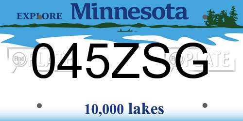 045ZSG Minnesota License Plate