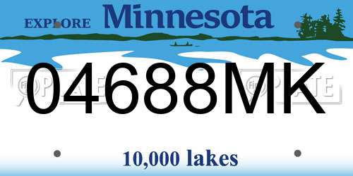 04688MK Minnesota License Plate