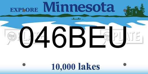 046BEU Minnesota License Plate