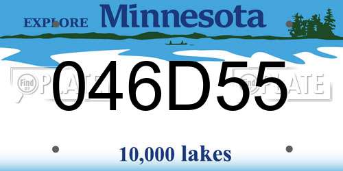 046D55 Minnesota License Plate