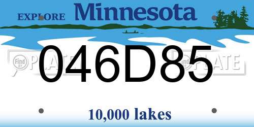 046D85 Minnesota License Plate