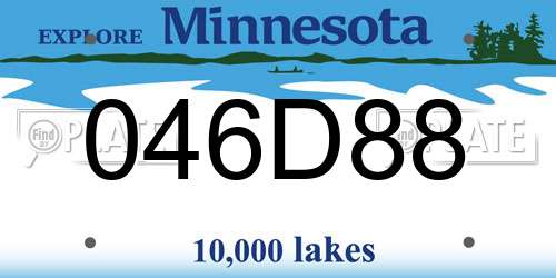 046D88 Minnesota License Plate