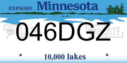 046DGZ Minnesota License Plate