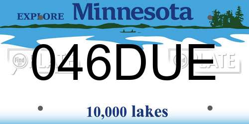 046DUE Minnesota License Plate