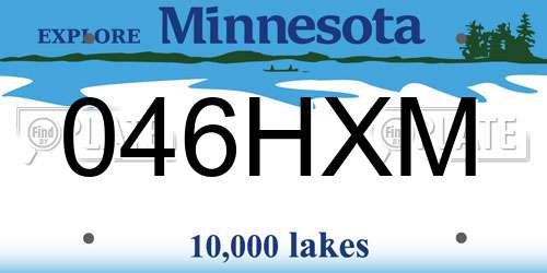 046HXM Minnesota License Plate