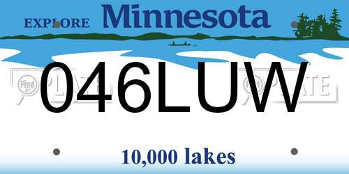 046LUW Minnesota License Plate