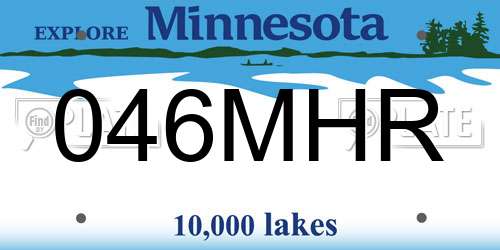 046MHR Minnesota License Plate
